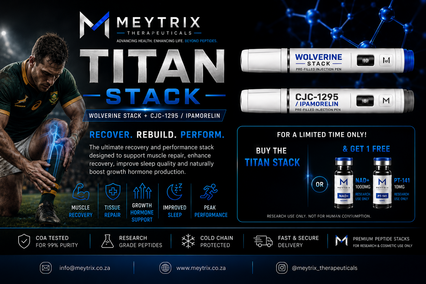 Tiitan Stack - Wolverine Stack + Cjc-1295/Ipamorelin Bundle - Free Peptide Included